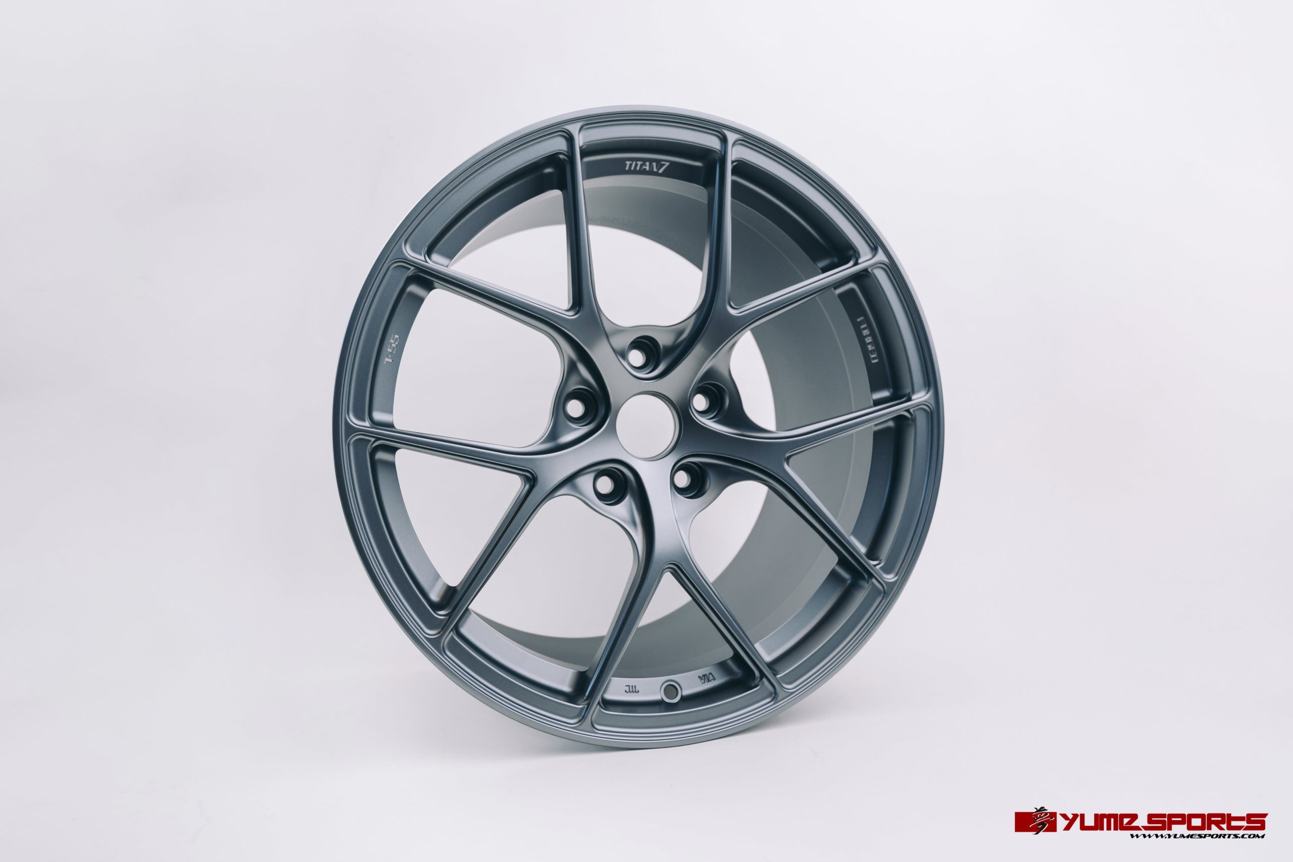 Titan 7 - T-S5 Wheel, 17x9.5 +57, 5x114.3, Satin Titanium (Honda S2000) *Center Caps Included W/ Purchase*