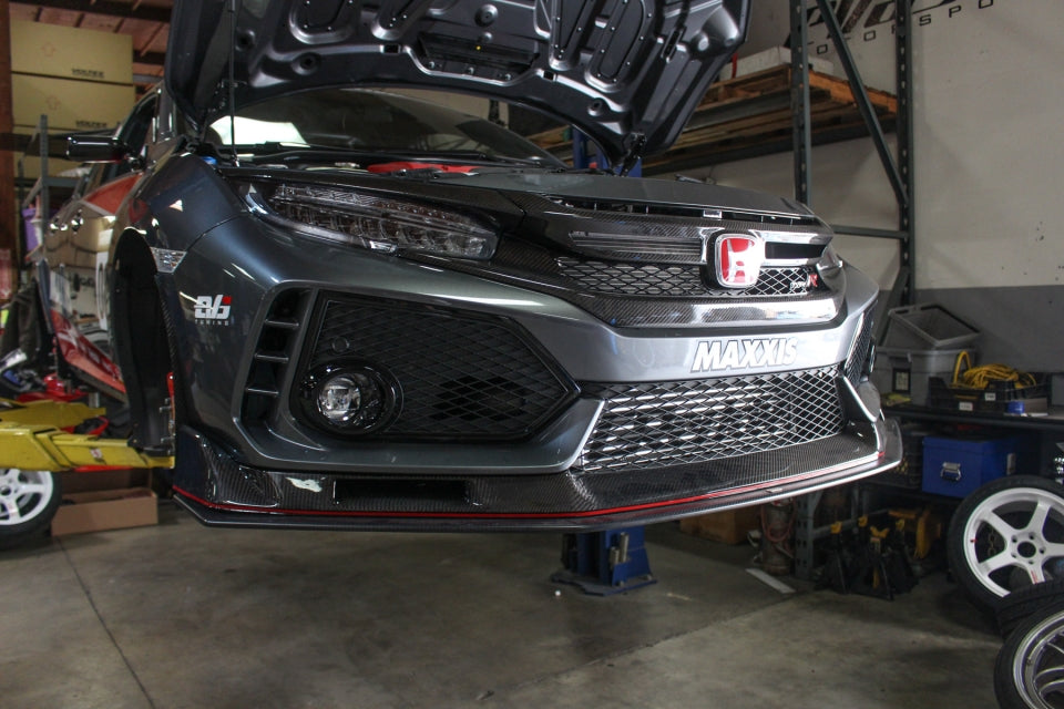 EVS Tuning - Carbon Front Lip Spoiler, V2 (Honda Civic Type R FK8 17-21)