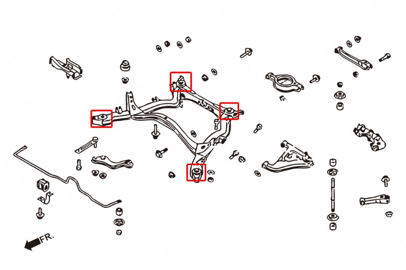 Hardrace - Rear Subframe Bushing, Harden Rubber (Nissan 240SX S13 S14 S15, Z 89-00, R32,33,34)