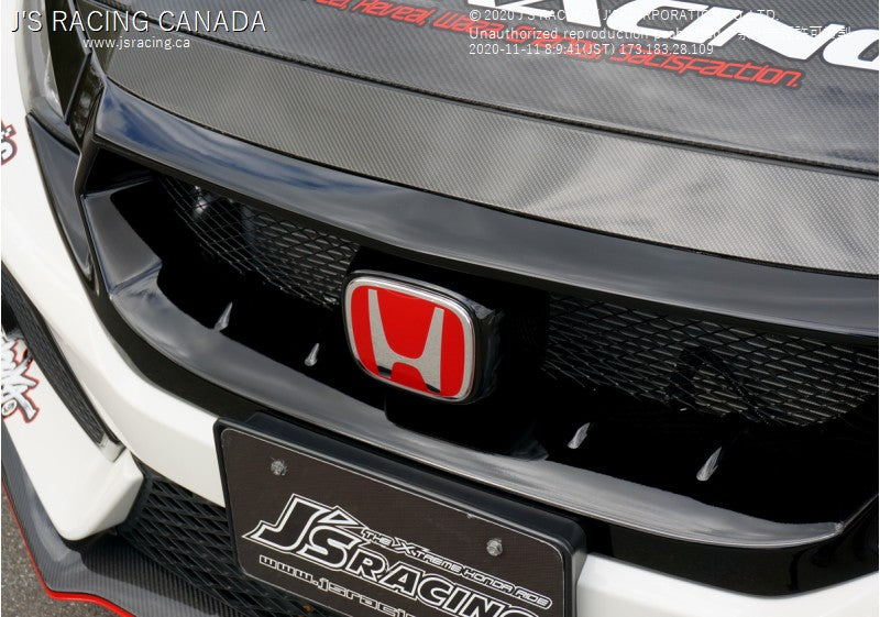 J's Racing - Emblem Mount, Front, FRP (Honda Civic Type R FK8 2017+)