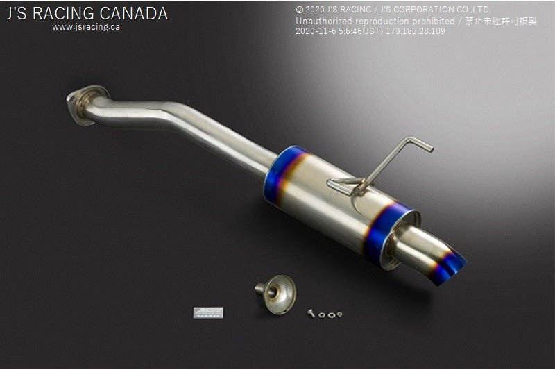 J's Racing - Exhaust Tail, 60R, Stainless/Titanium (Acura RSX, Honda Integra Type R DC5)