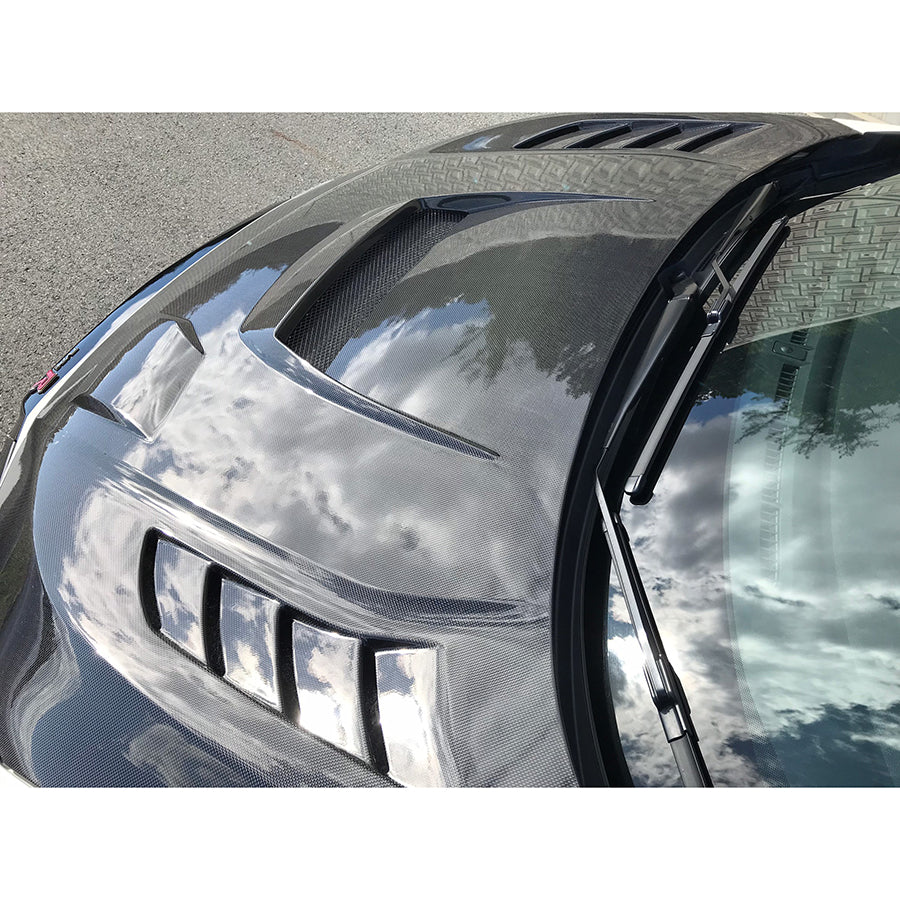 J's Racing - Aero Bonnet, Type V, CFRP/FRP (Honda Civic Type R FK8)
